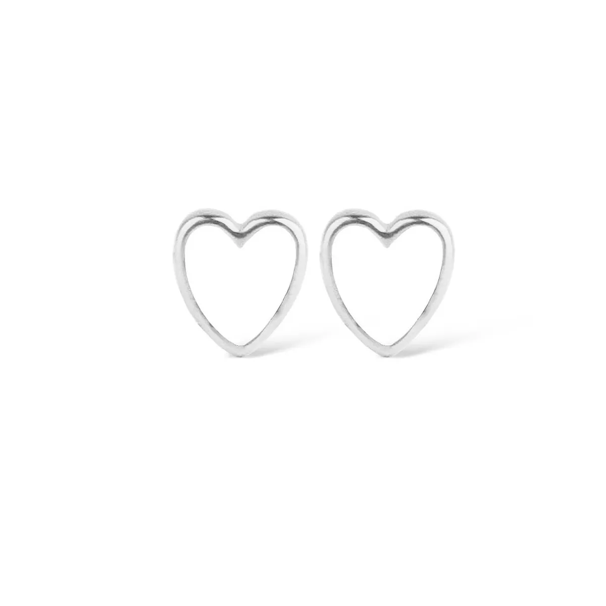 Jeberg Jewellery - Petite Heart Me White Enamel ørestikker Sølv