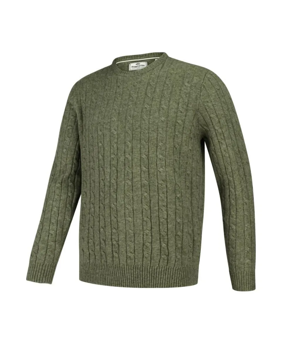 Jedburgh Crew Neck Cable Pullover, timiangrøn - 3XL (49-50)