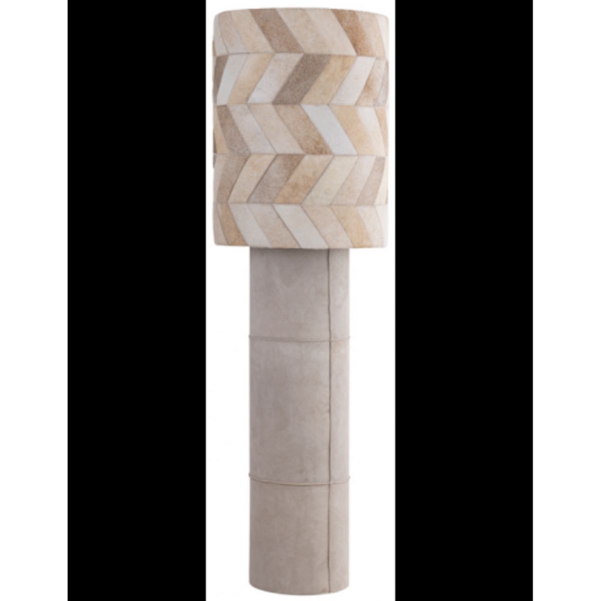 Joanna gulvlampe i ruskind og cowhair H150 cm 1 x E27 - Beige