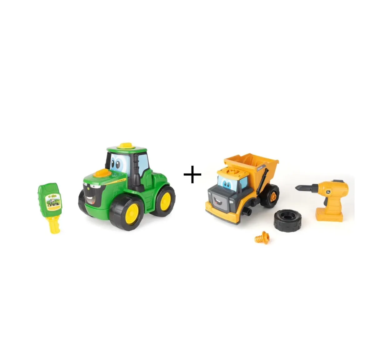 John Deere Key N Go Og John Deere Build A Dump Truck Sæt - traktor - Legekammeraten.dk