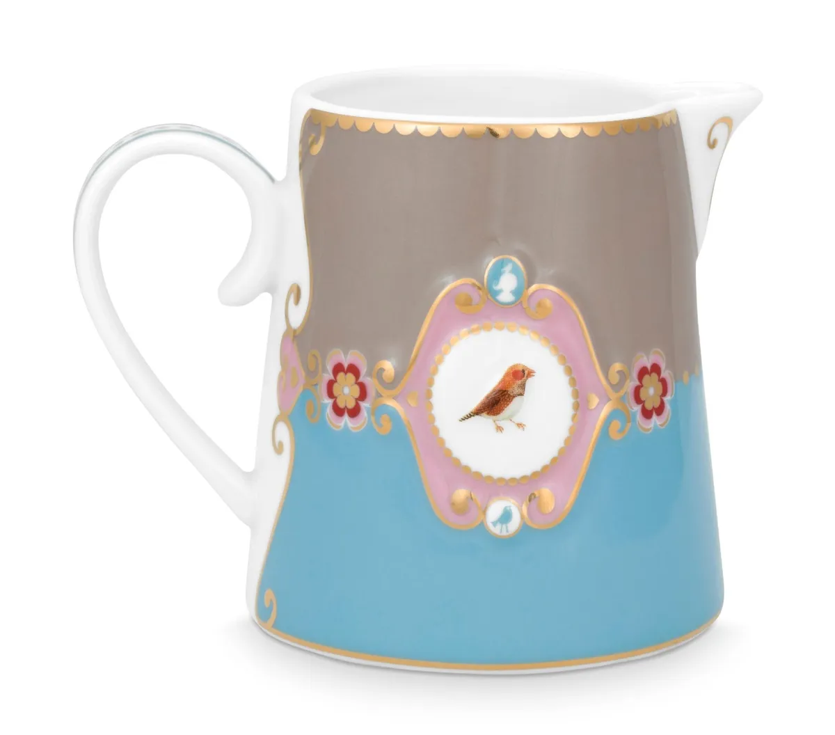 Jug Small Love Birds Medallion Blue-Khaki 270ml