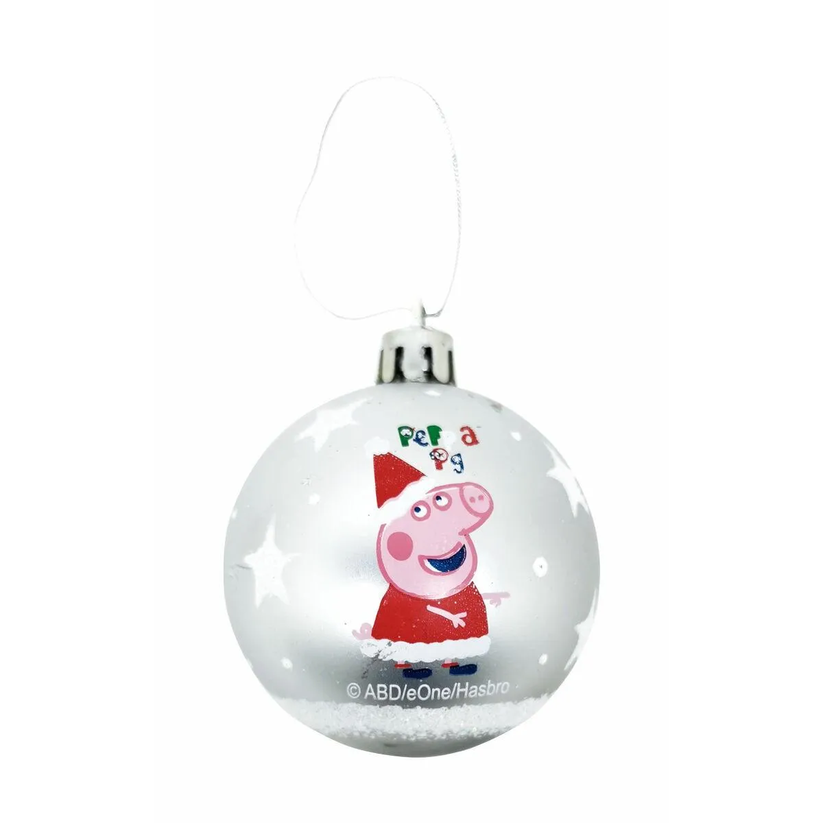 Julekugle Peppa Pig Cosy corner Sølvfarvet 10 enheder Plastik (Ø 6 cm)