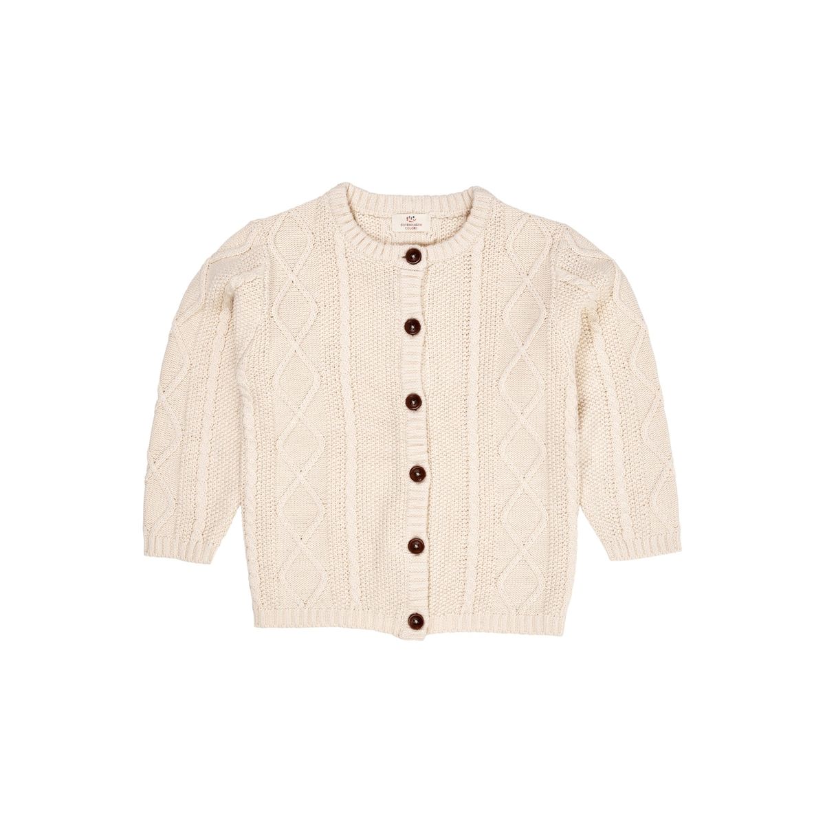 KABELSTRIKKET CARDIGAN - CREAM - CREAM / 116