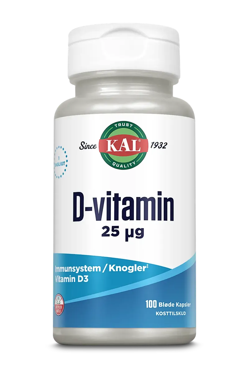 KAL D-vitamin 25 µg - 100 tabletter