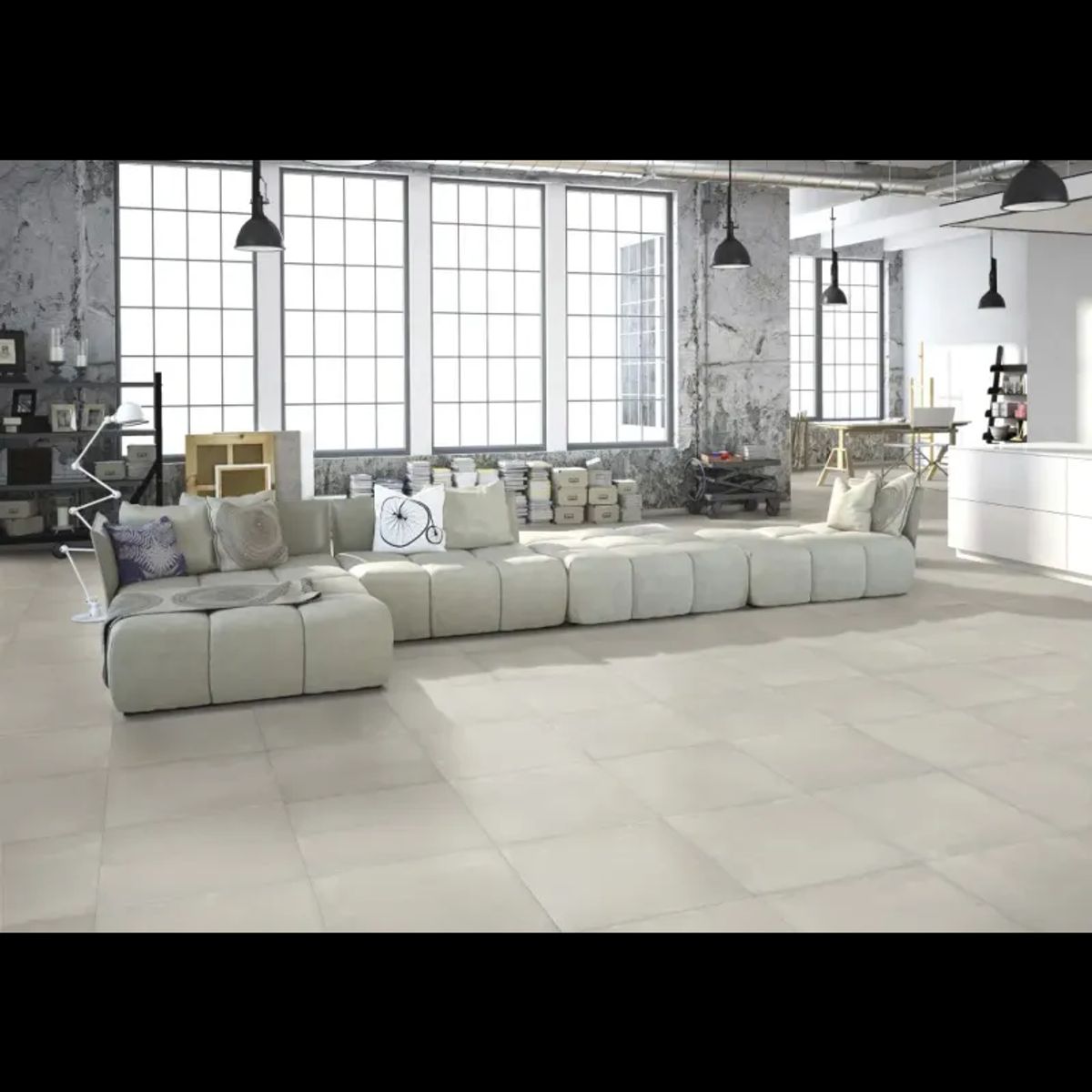 Kaleido Concrete White Sokkelkant - 7,5x60 flise