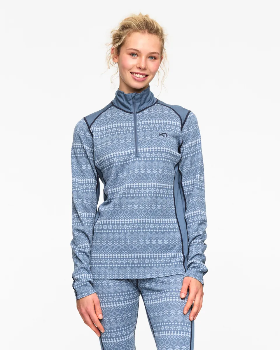 Kari Traa Maud Half Zip Dame (Farve: Blå, Størrelse: L)