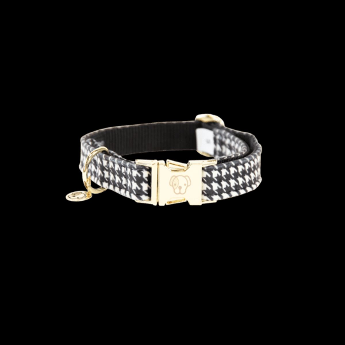 Kentucky Dog Collar Pied-de-Poule - sort