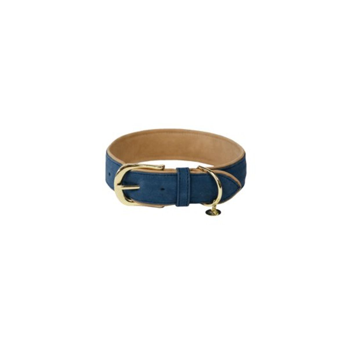 Kentucky Dog Collar Vegan Leather - Navy/Beige