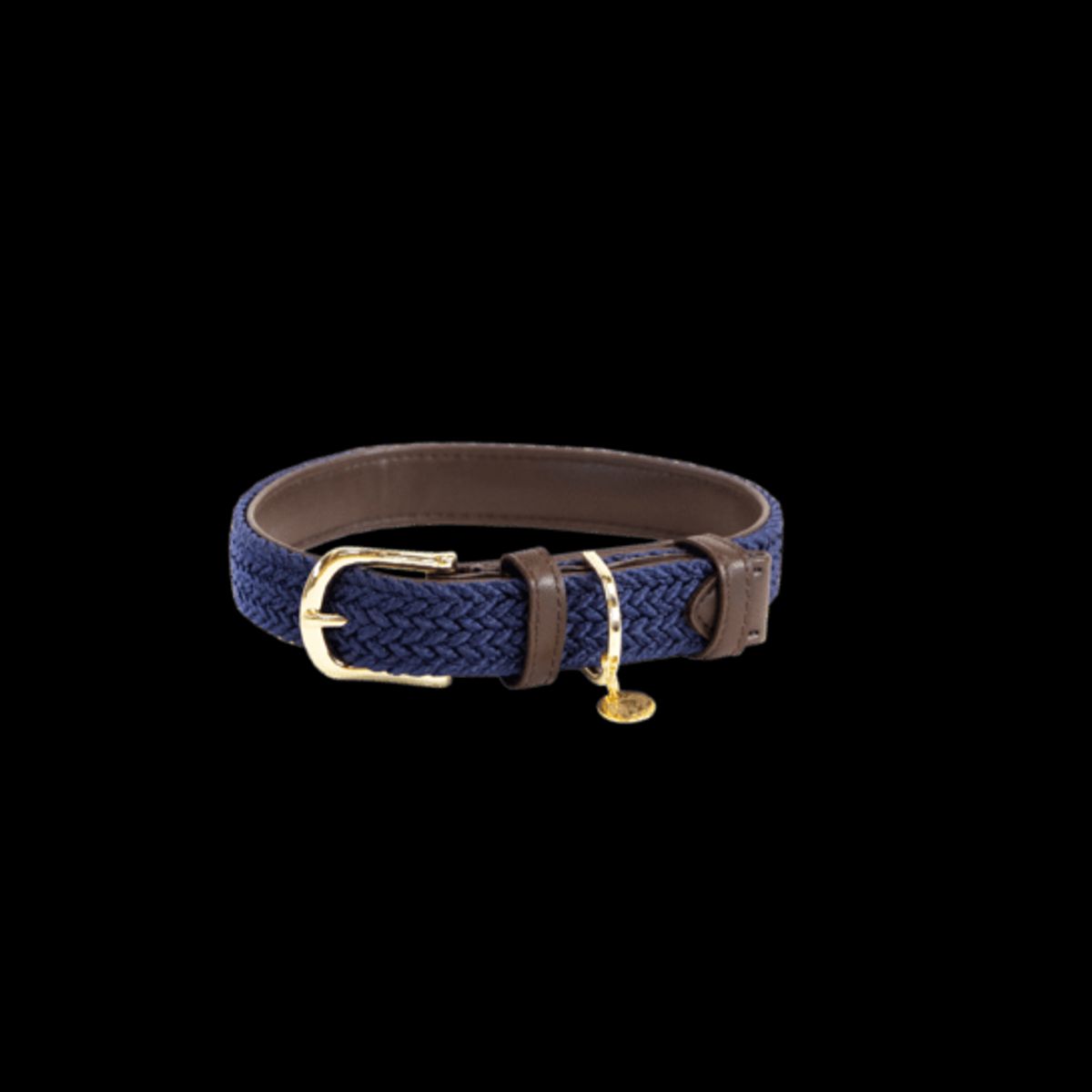 Kentucky Plaited Nylon Dog Collar Navy