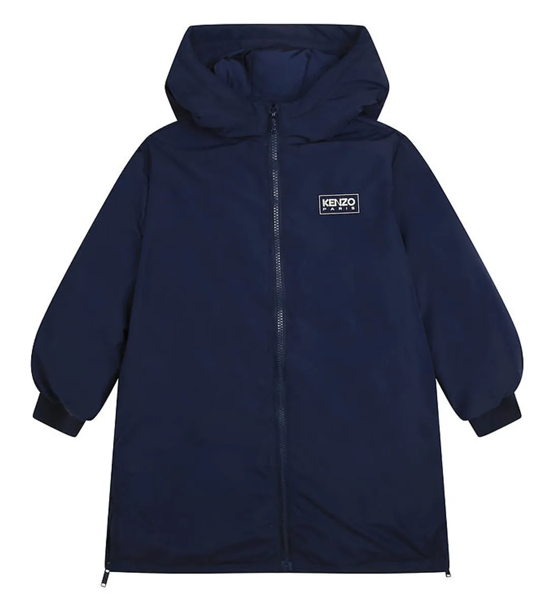 Kenzo Dunfrakke - Navy m. Hvid