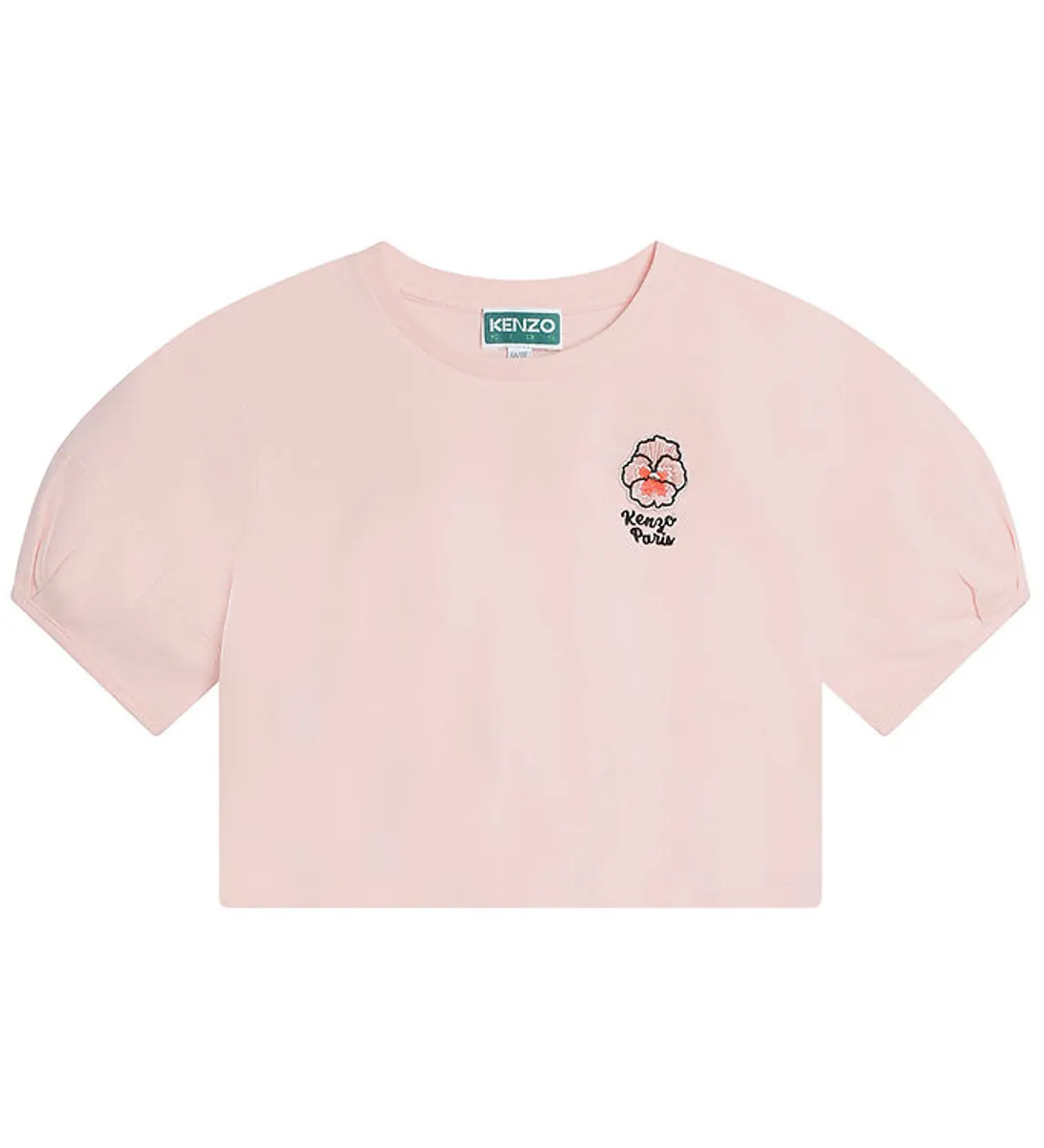 Kenzo T-shirt - Cropped - Veiled Pink m. Blomst