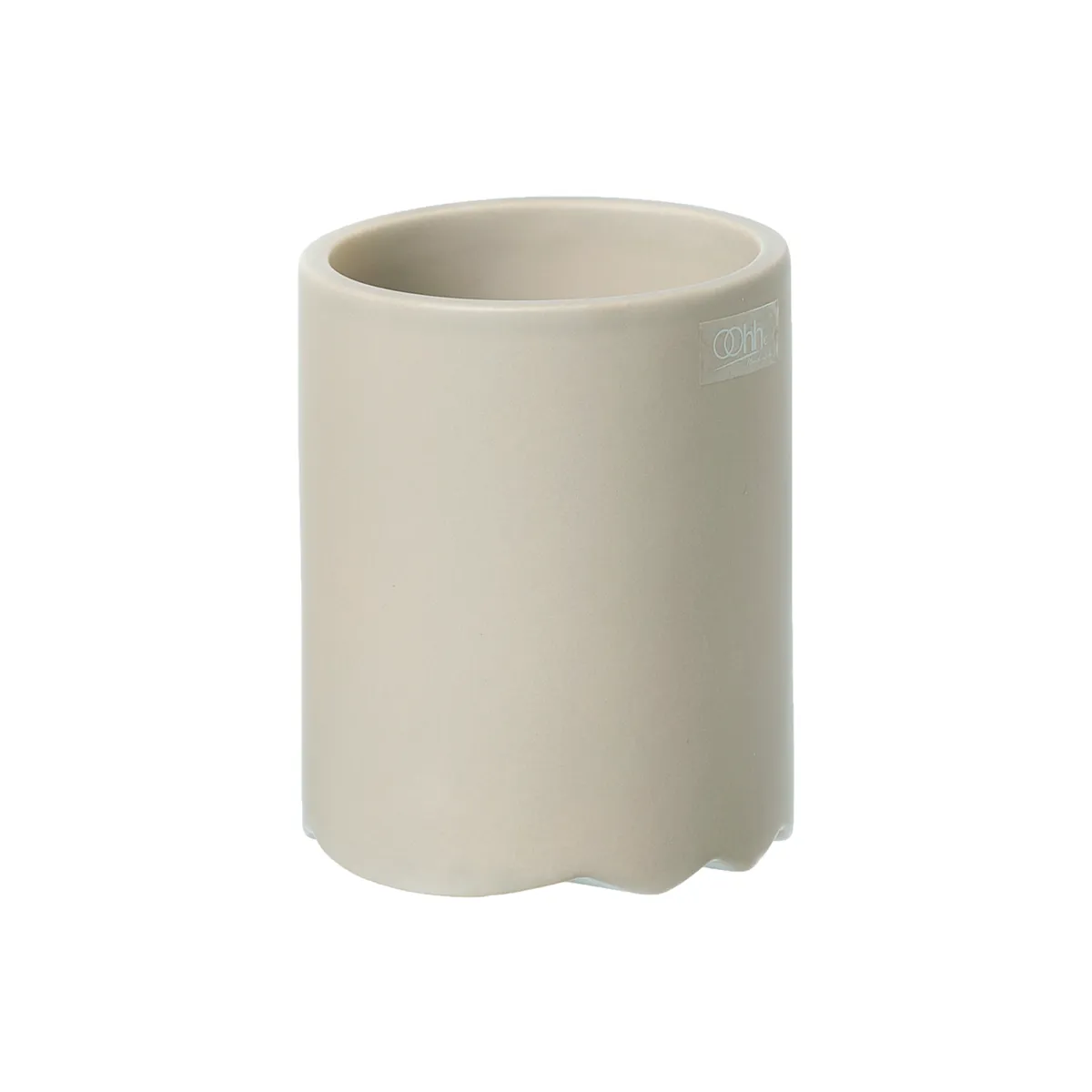 Keramikholder, mat beige, Ø 8 cm.