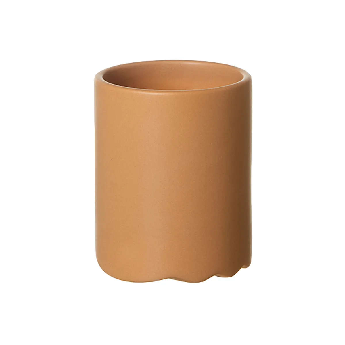 Keramikholder, mat caramel, Ø 8 cm.