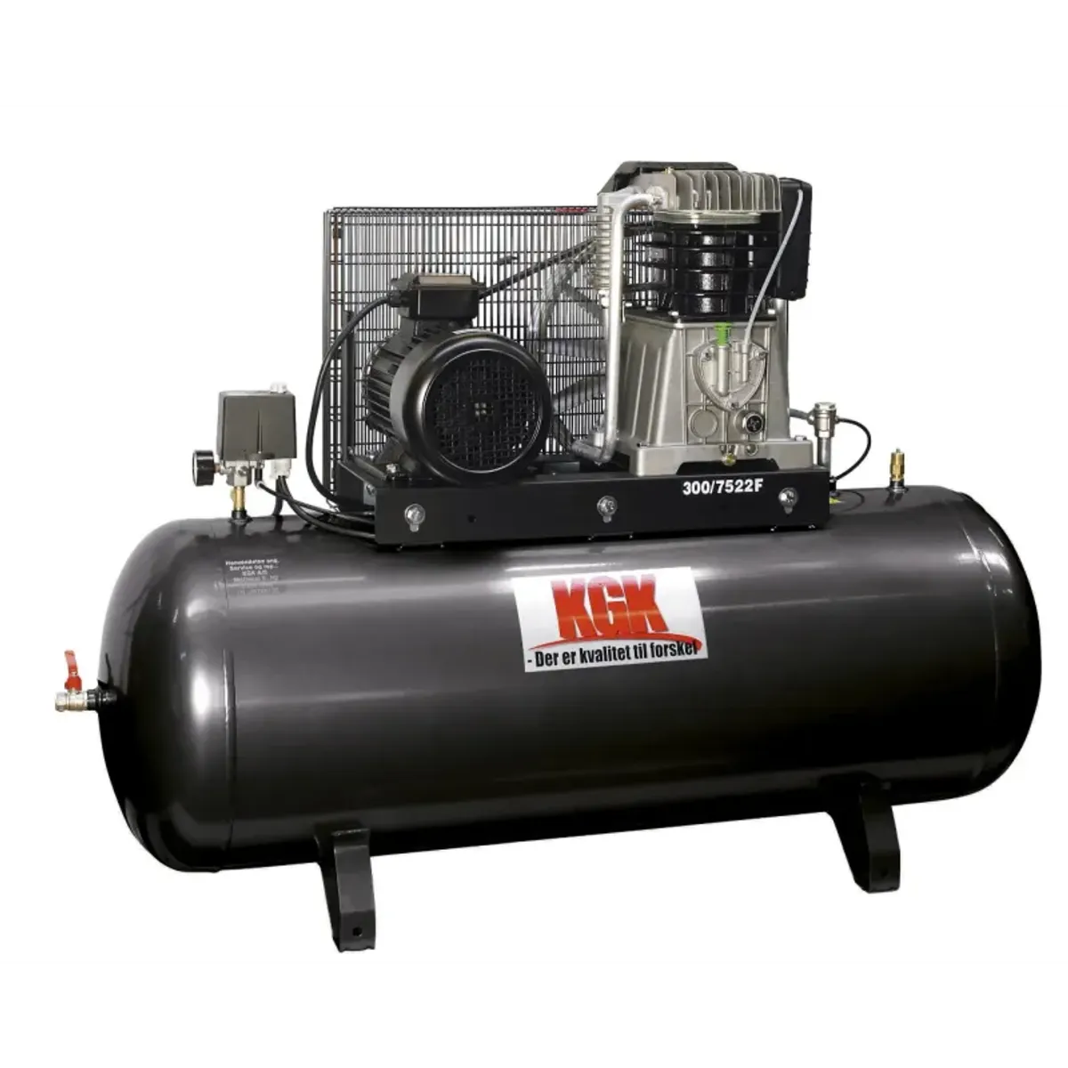 KGK Kompressor 300/858 7,5hk, 2cyl. Kileremstrukket 300l.tank