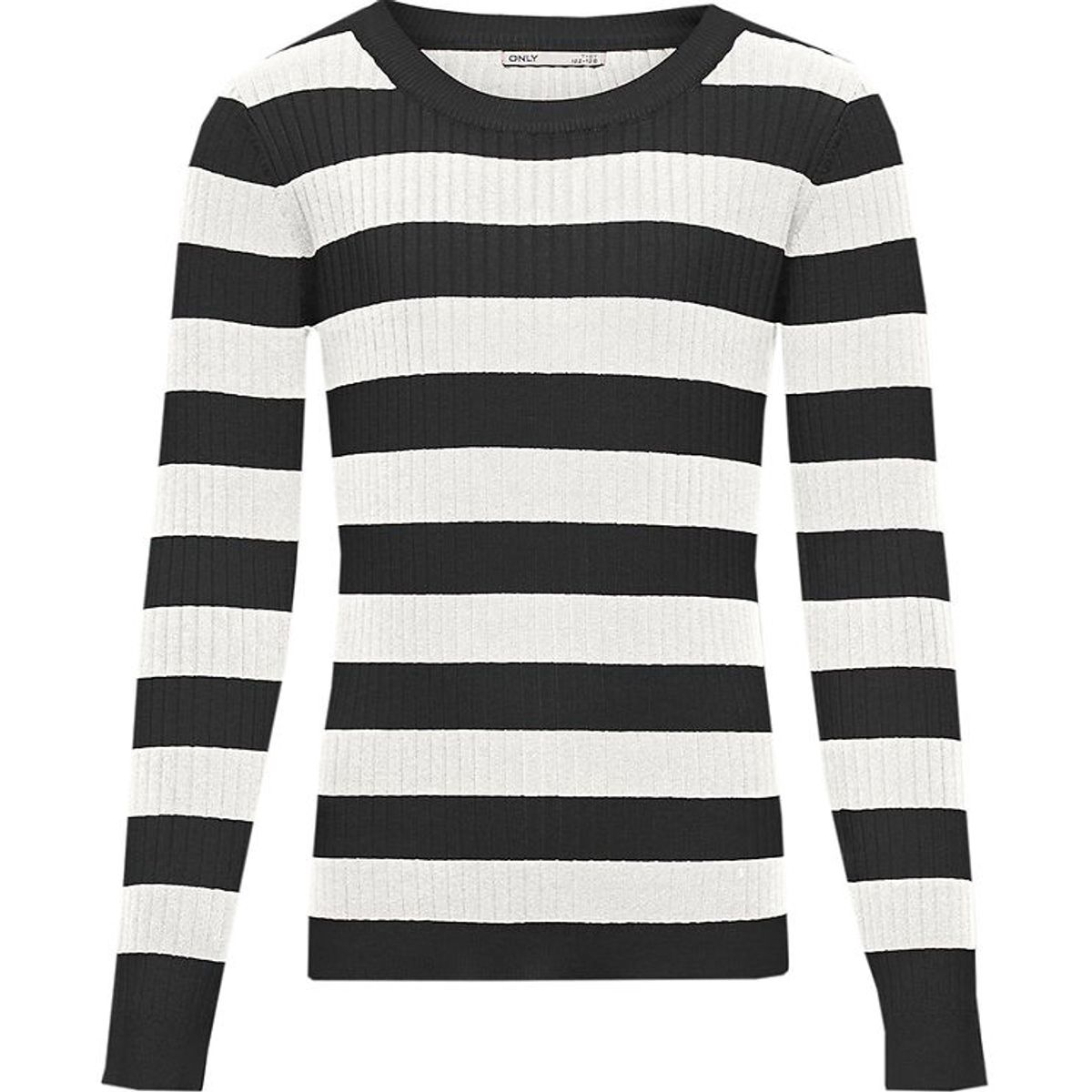 Kids Only Bluse - Strik - KogKarol - Black/Cloud Dancer