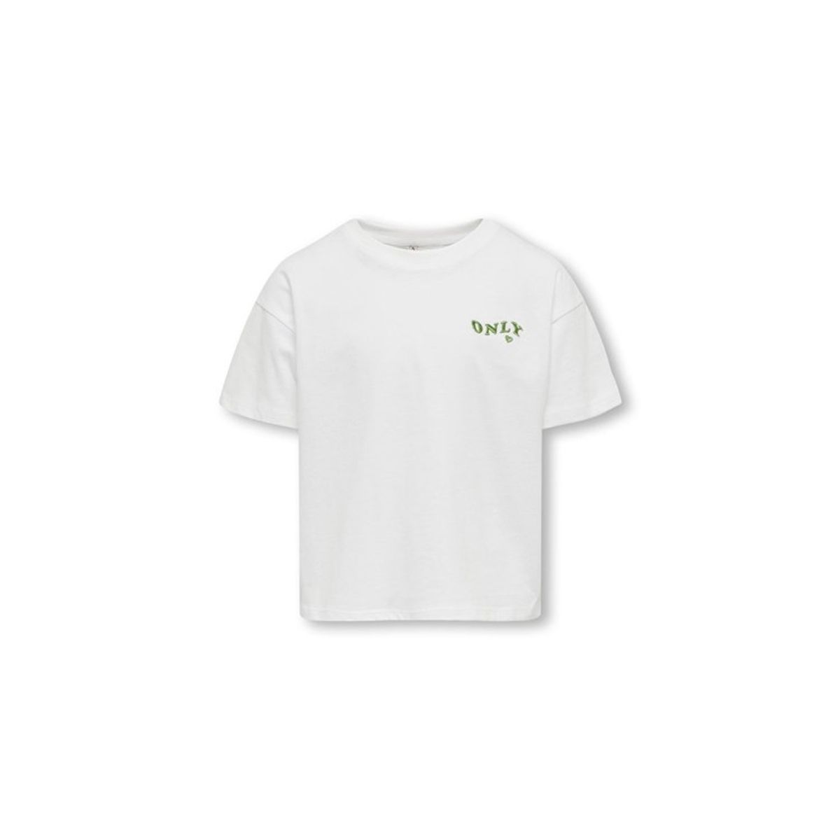 KIDS ONLY KOGMAIKEN Crop T-shirt i hvid til piger