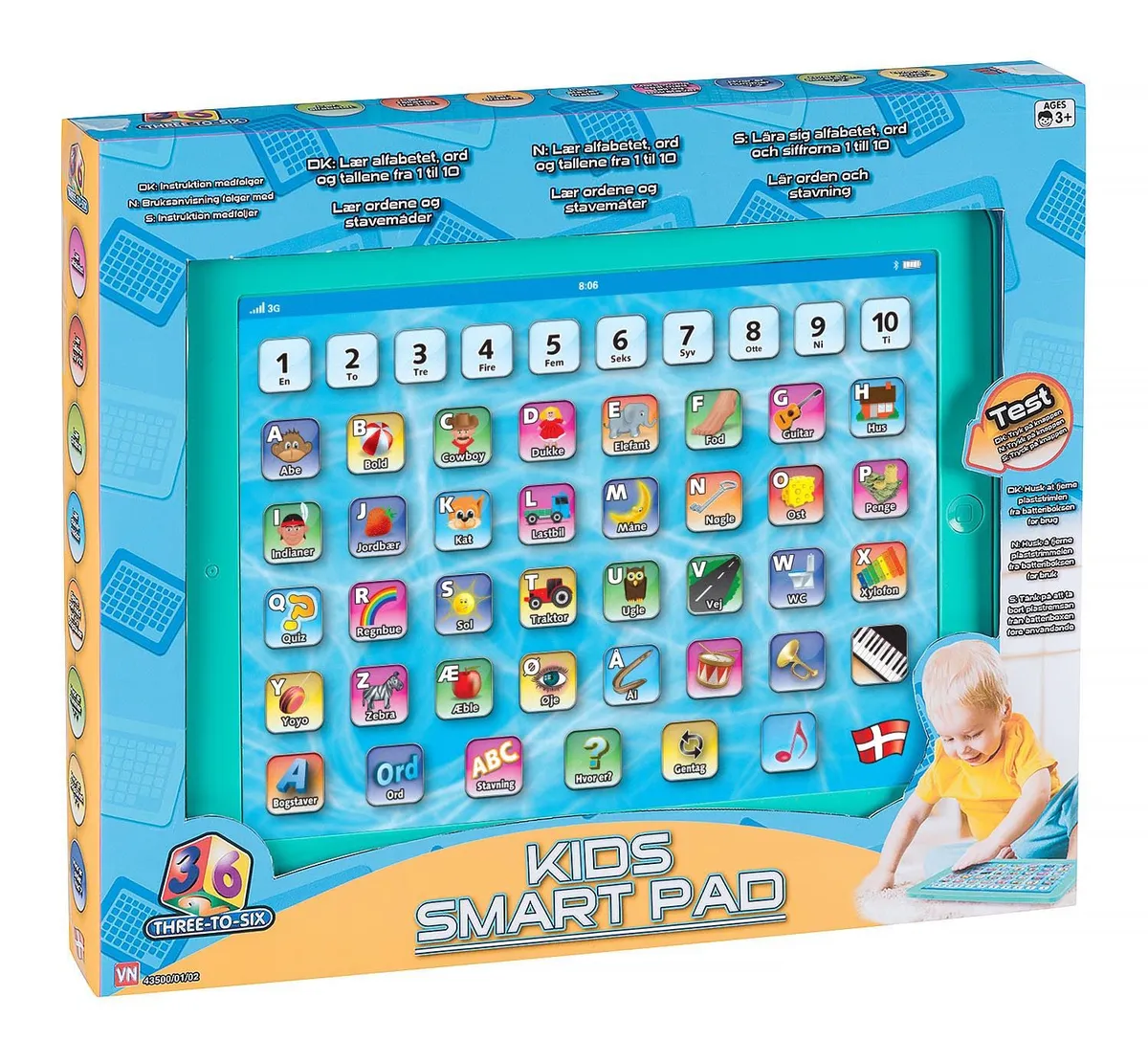 Kids-PAD LÆRE TABLET Med ÆØÅ - Kids Smart Pad - Legekammeraten.dk