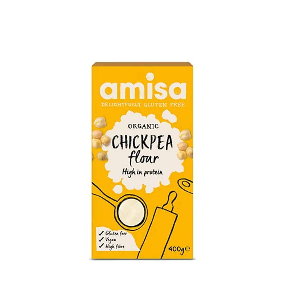 Kikærtemel fint glutenfri Økologisk - 400 gram - Amisa