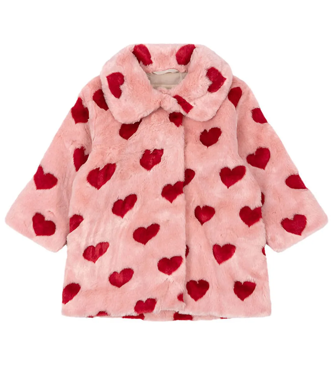 Konges Sløjd Jakke - Fuzzie Coat - Coeur Mellow/Røde Hjerter