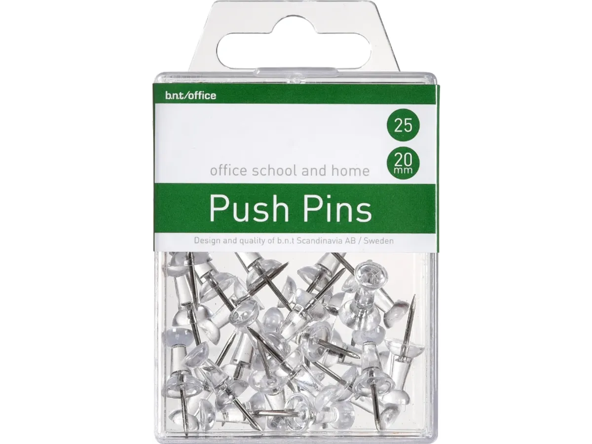 Kortnåle Push Pins Klar 25 stk