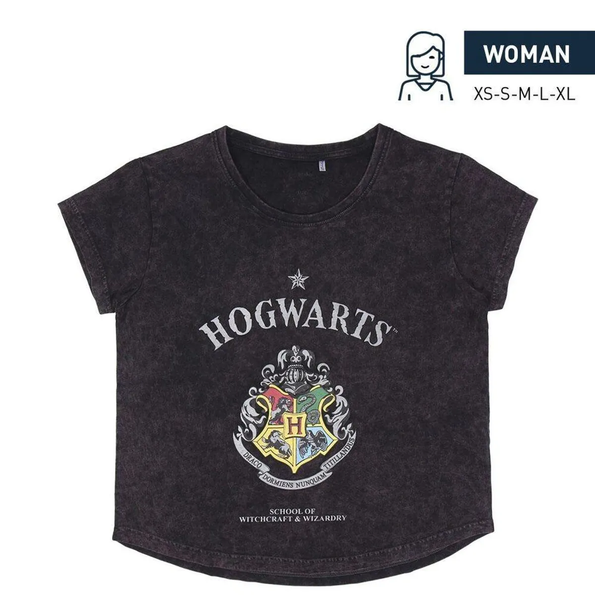 Kortærmet T-shirt til Kvinder Harry Potter Grå Mørkegrå XL