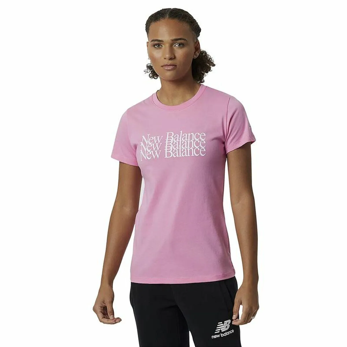 Kortærmet T-shirt til Kvinder New Balance Essentials Celebrate Pink XS