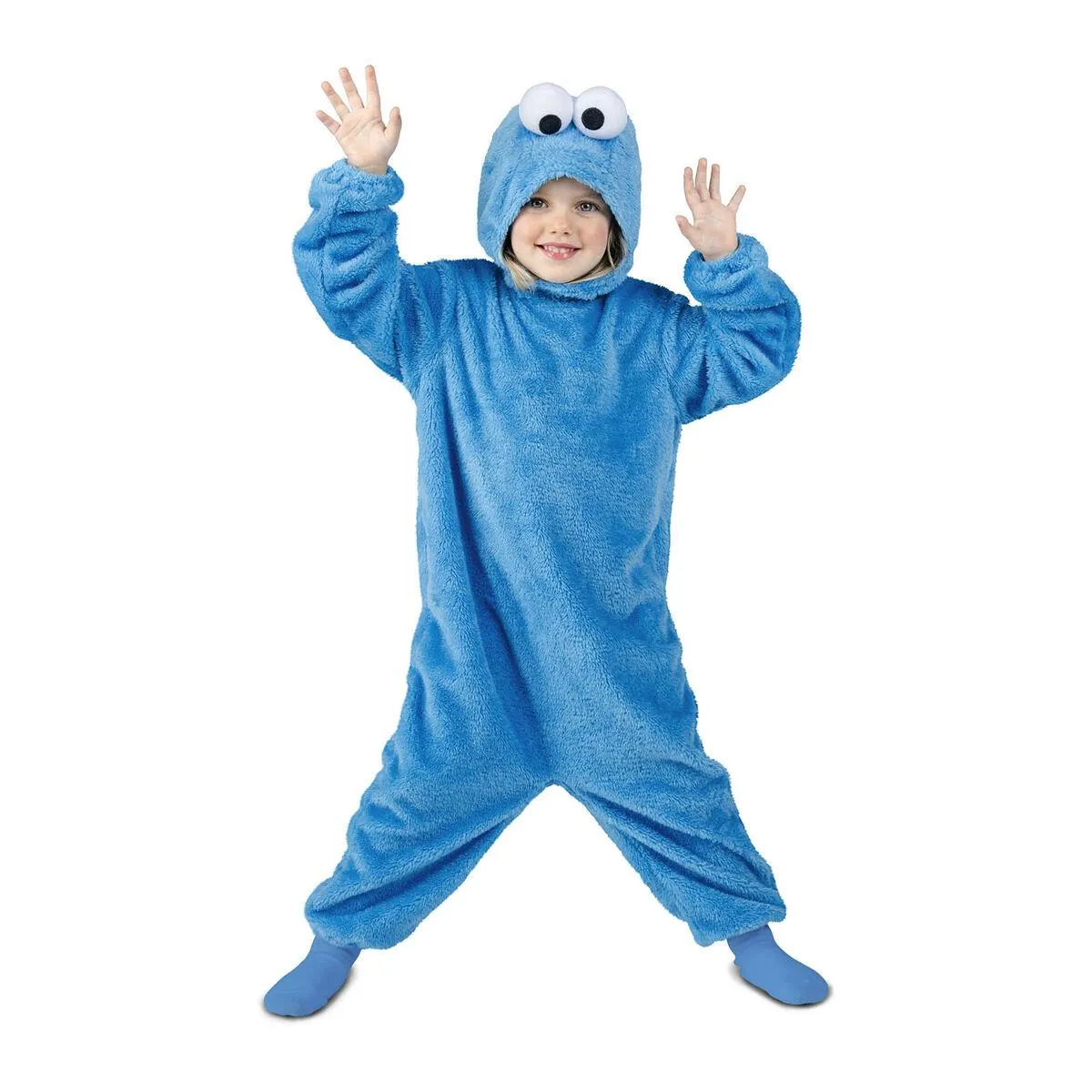 Kostume til børn Cookie Monster Sesame Street (2 Dele) 10-12 år