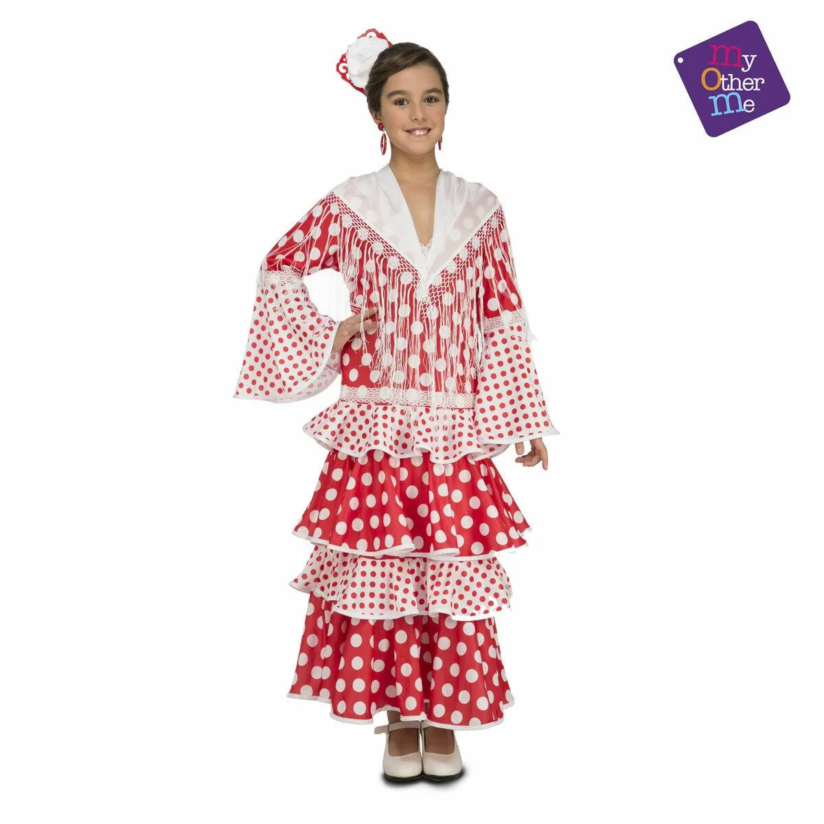 Kostume til voksne Rocio Rød Flamenco danser (1 Dele) 10-12 år