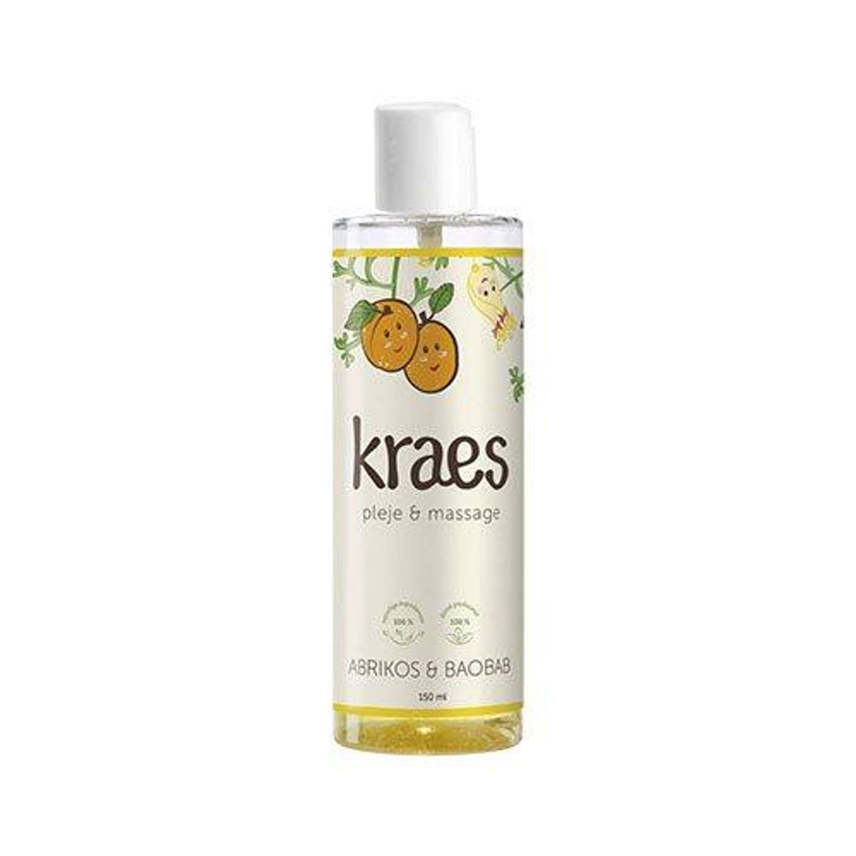 KRAES pleje & massage abrikos & baobab - 150 ml.