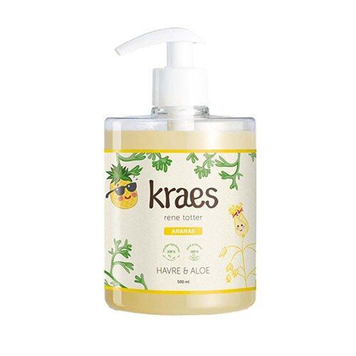 KRAES rene totter med duft let ananas duft, 500ml