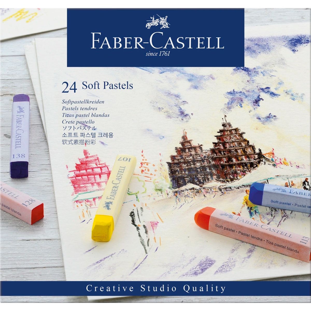 Kridt pastel soft Faber-Castell 24 ass.