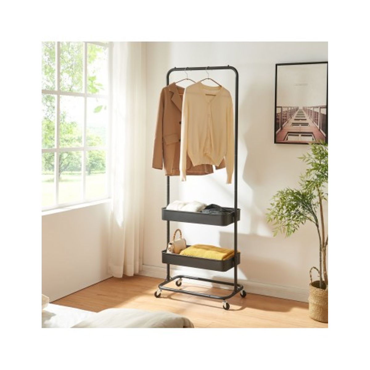 Kuma garderobe stativ i metal 175 x 58 x 36 cm - Sort