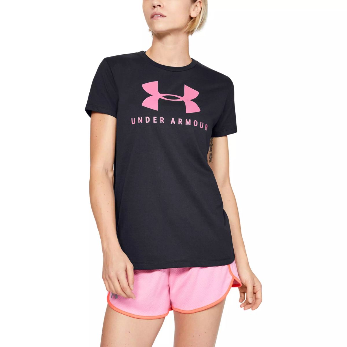 Kvinders Under Armour - Classic Graphic Crew T-shirt - Black XS