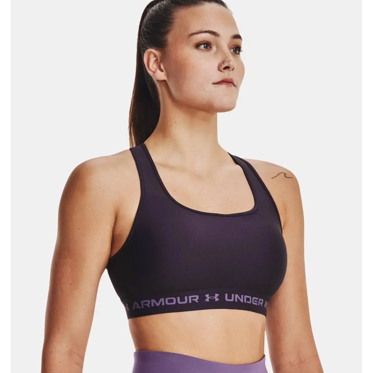 Kvinders Under Armour - Mid Crossback Sports Bra - Tux Purple L