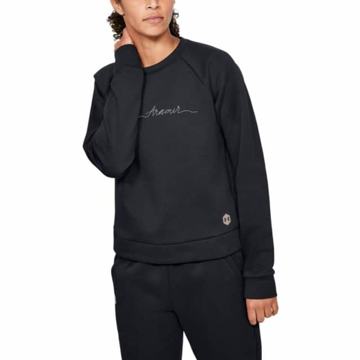 Kvinders Under Armour Recovery Fleece med tryk - Black XL