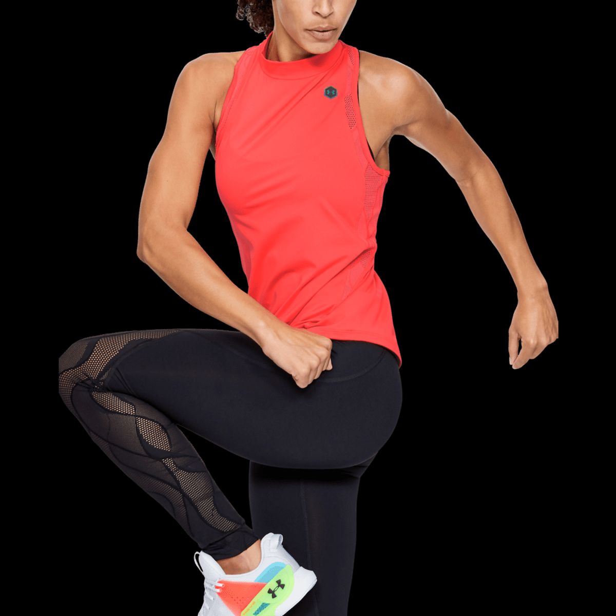 Kvinders Under Armour - Rush Vent Tank - Beta / Black XS