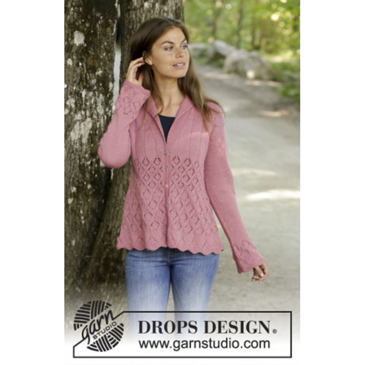 Lady Angelika Jacket by DROPS Design - Jakke Strikkeopskift str. S - X - Large