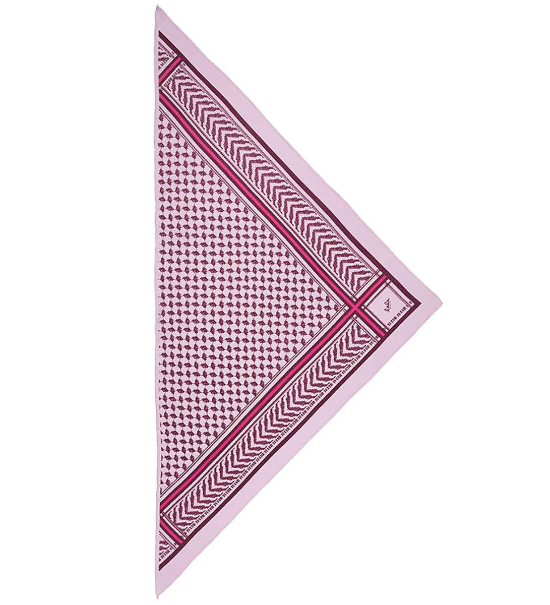 Lala Berlin Tørklæde - 162x85 - Triangle Lattice M - Fushia Rose