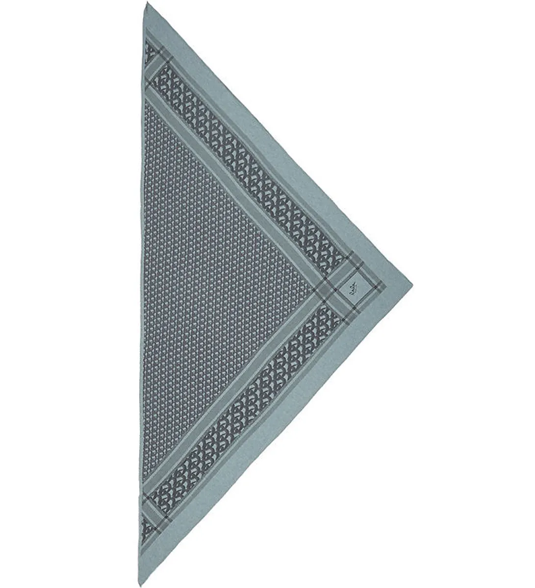 Lala Berlin Tørklæde - 162x85 - Triangle Monogram M - Grey On Me