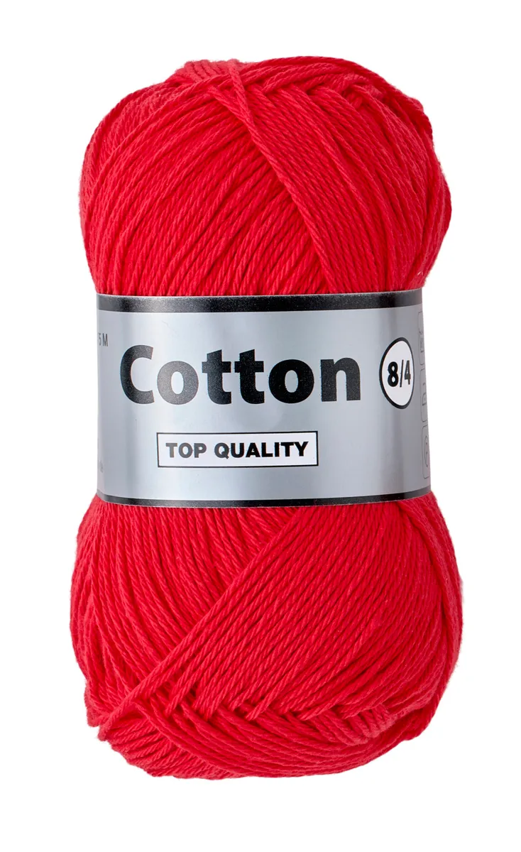 Lammy cotton 8/4, postkasserød, 50 g, nr. 44