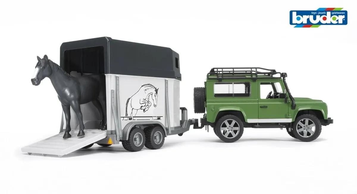 Land Rover Defender Station Wagon med hestetrailer + 1 hest