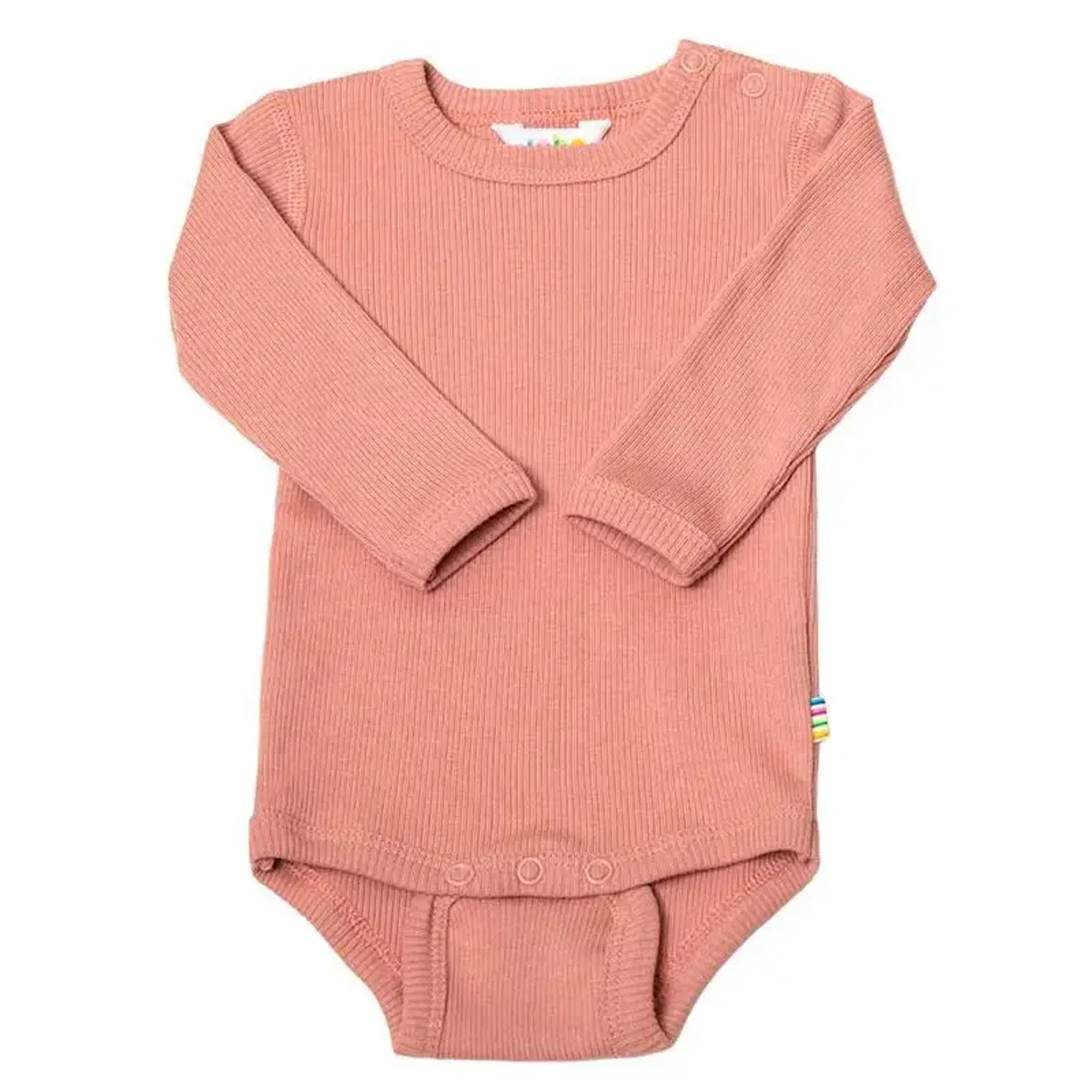 Langærmet body pastel rosa økologisk Rib Bomuld