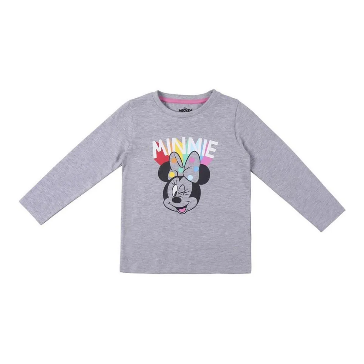 Langærmet T-shirt til Børn Minnie Mouse Grå 4 år