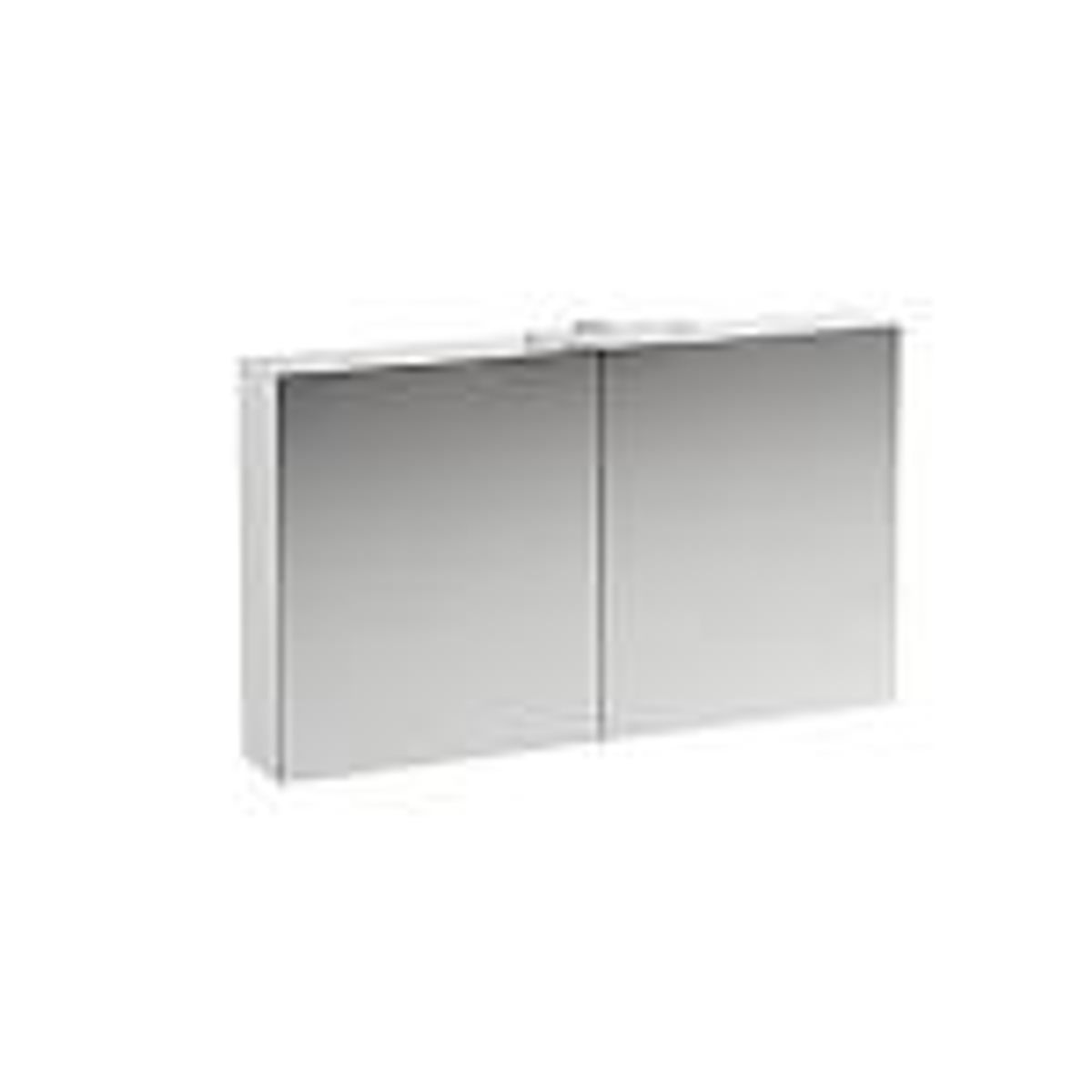 Laufen base spejlskab 1200 mm. Med lys & eludtag eu ip 44. 1200x700x180 mm. Mat hvid