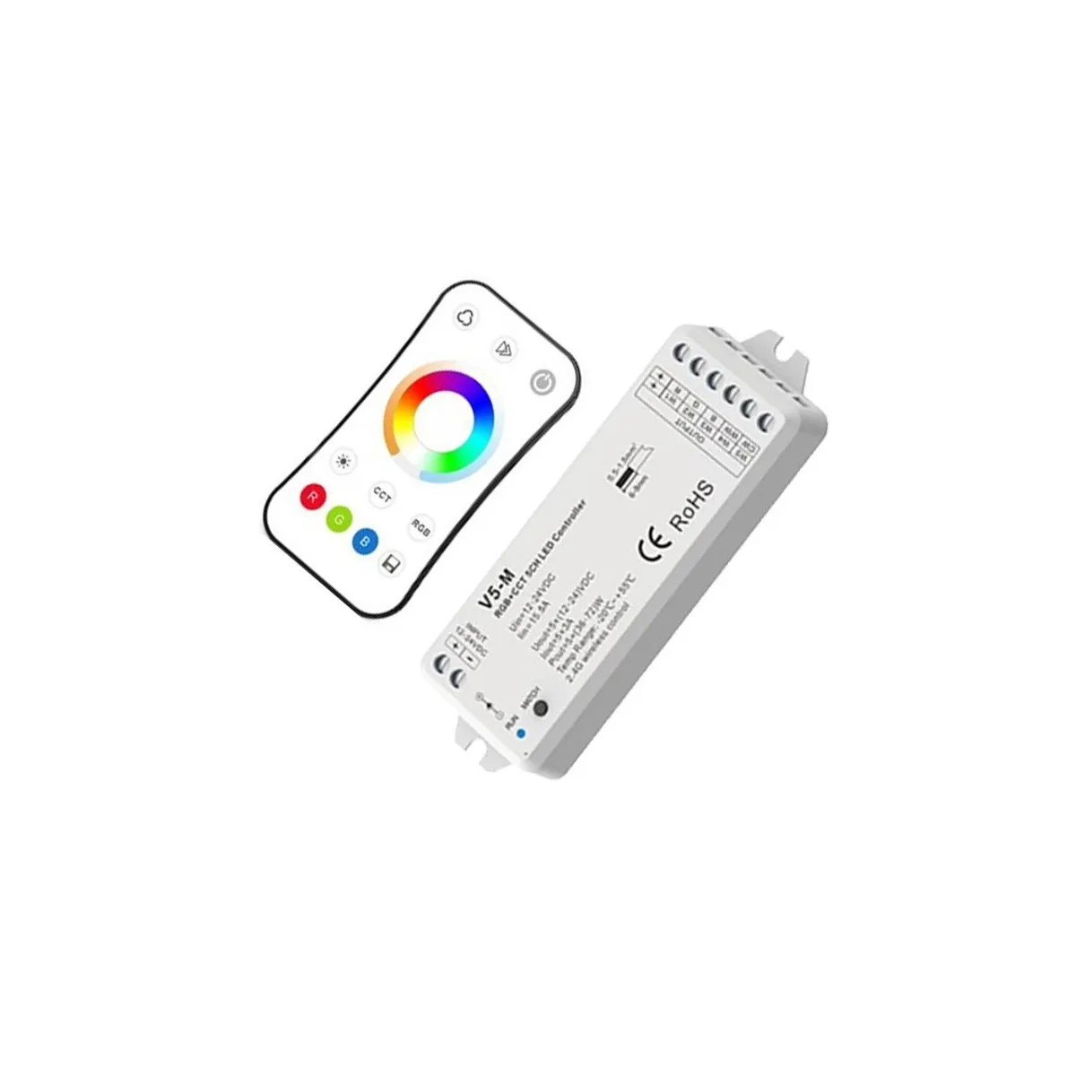 LEDlife rWave RGB+CCT controller med fjernbetjening - 12V (180W), 24V (360W)