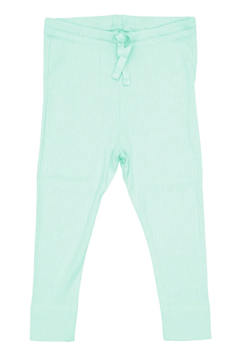 LEGGINGS I RIB JERSEY MED SNØRE - MINT - MINT / 98