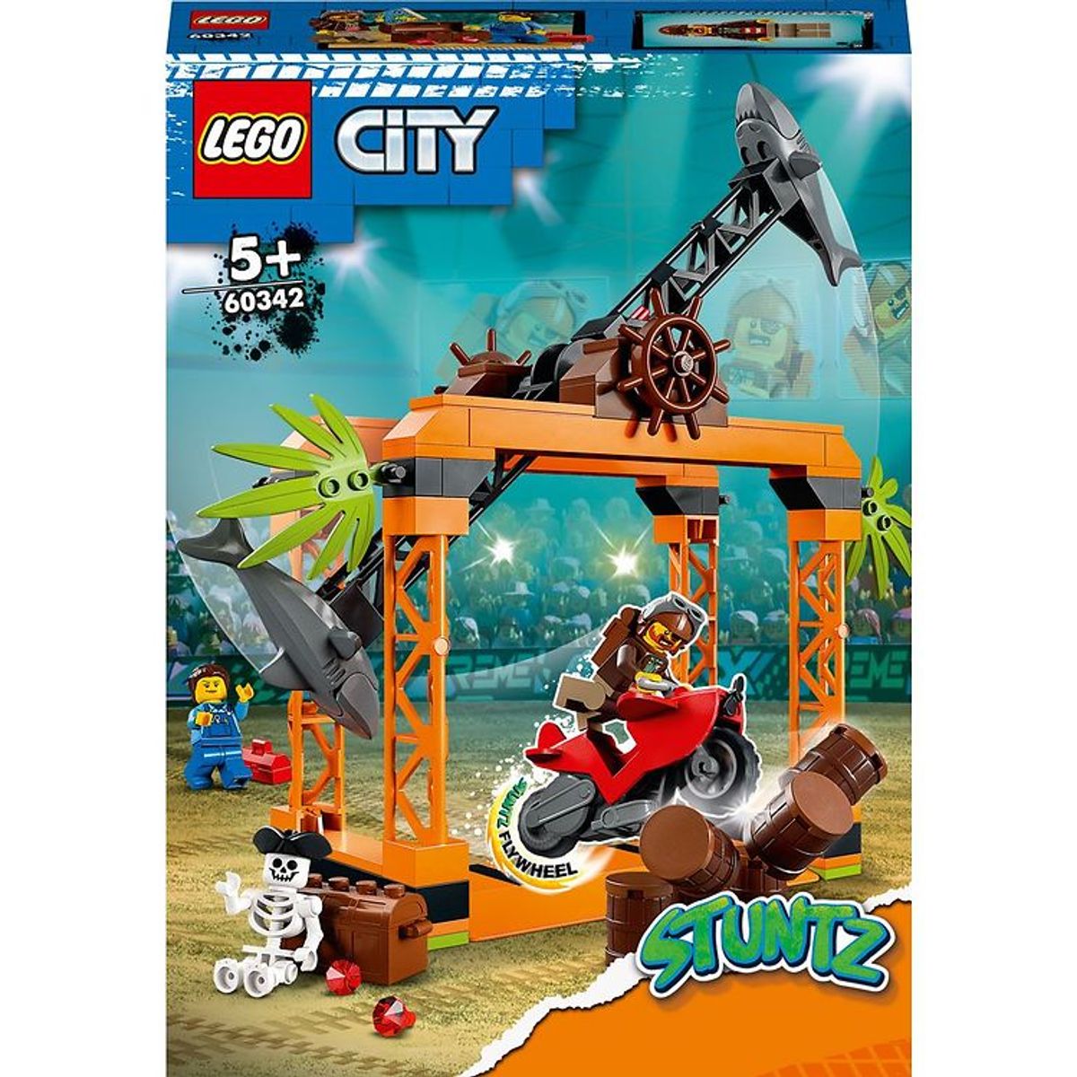 LEGO ® City Stuntz - Stuntudfordring Med Hajangreb 60342 - 122 De