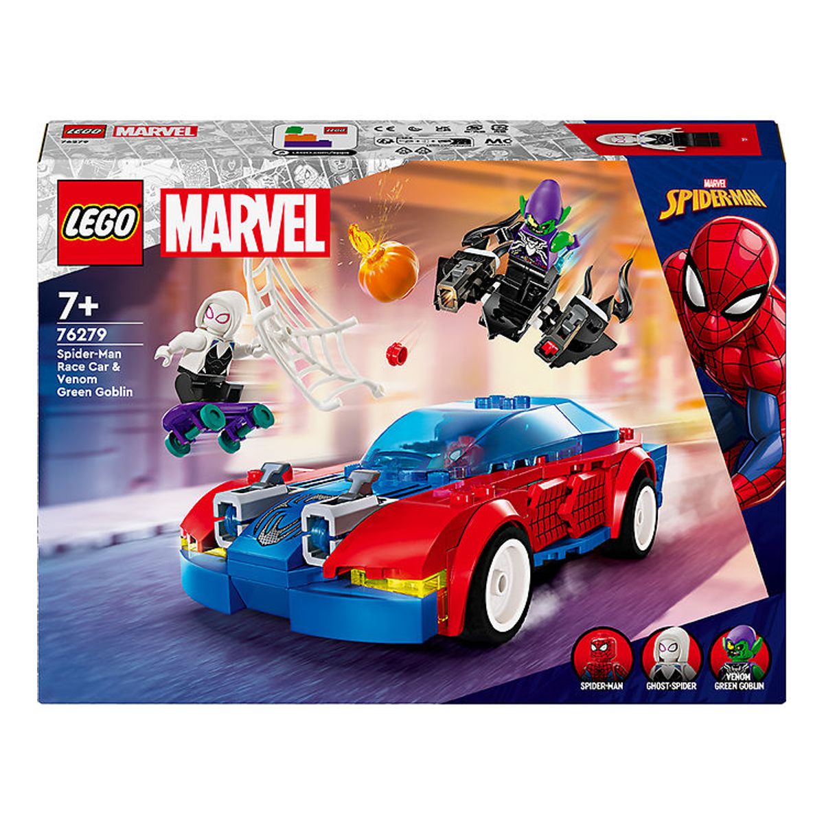 LEGO ® Marvel - Spider-Mans Racerbil Og Venom Green Goblin 76279