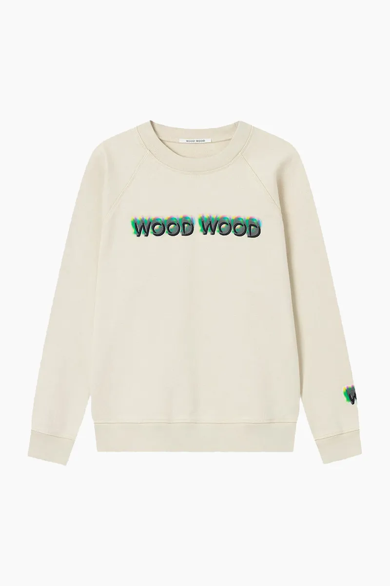 Leia Logo Sweatshirt - Soft Sand - Wood Wood - Beige L