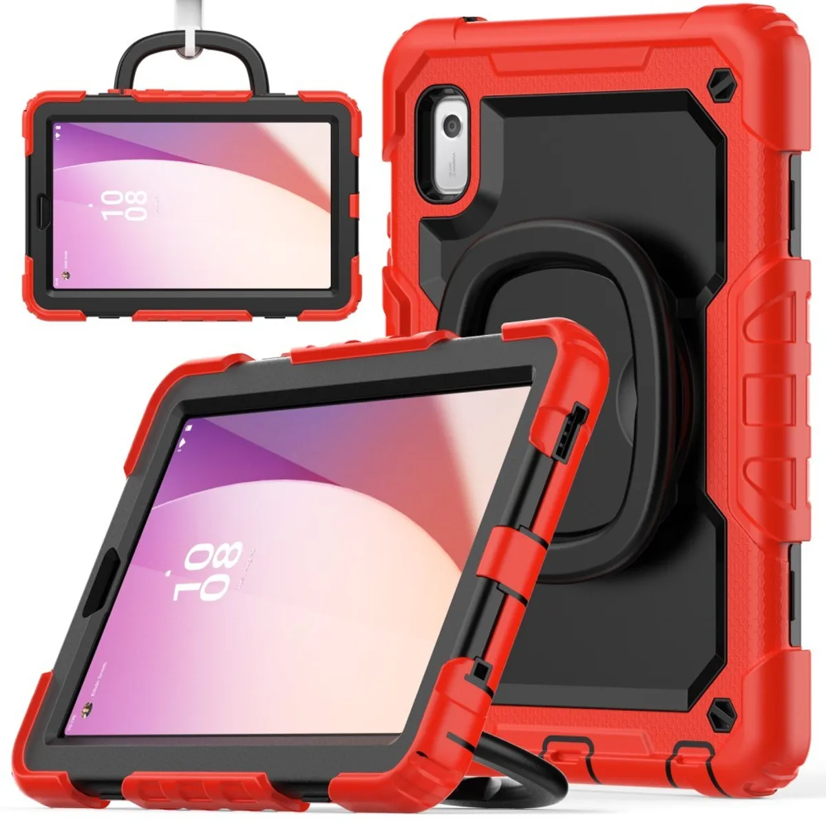 Lenovo Tab M9 / Lenovo K9 - Shockproof Hybrid cover m/aftagelig skulderrem - Rød